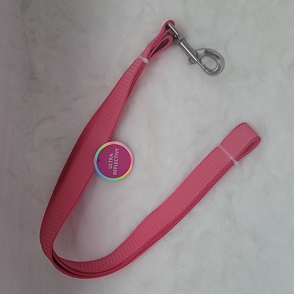 Top Paw Ultra Reflective Dog Leash 6Ft Pink